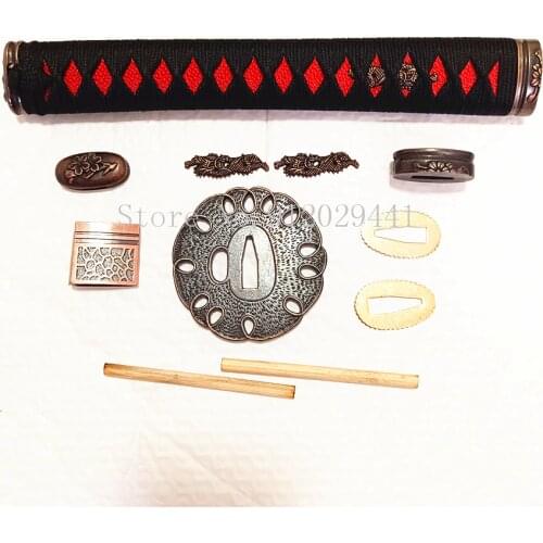 Dragon Theme Sword Guard for Katana/Wakizashi Fittings Set Kirsite Tsuba+Menuki+Fuchi+Kashira+Handle+Habaki+Seppa Metal Crafts
