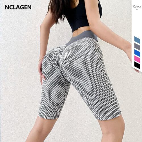 Women Shorts Seamless High Waist Booty Scrunch Leggings Bermuda Short Squat Proof Elastic Honeycomb Mesh Breathable Yoga bottoms