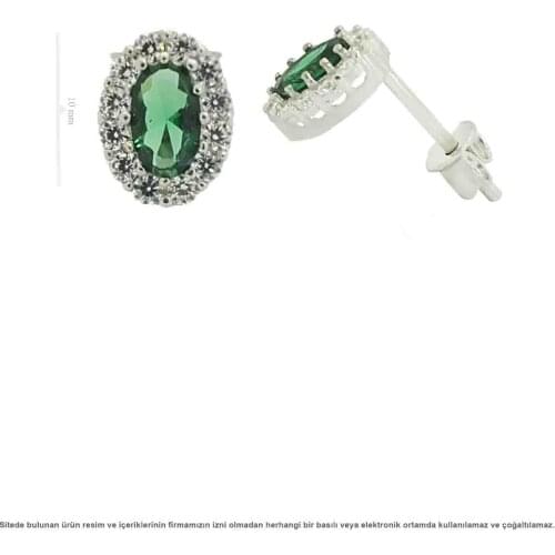 Jade Gemstone Zircon Silver Women Earrings