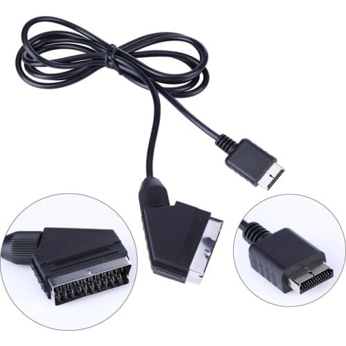 1.8m SCART Cable TV AV Lead Real RGB Scart Cable Game replace connect cable for Playstation PS1 PS2 PS3 Slim Line Game Console