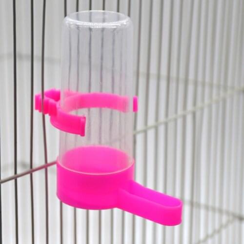 2pcs Plastic Parrot Bird Pet Small size Drinker Feeder Waterer Clip for Automatic Drinking Fountains Birds Water bottle Supplies