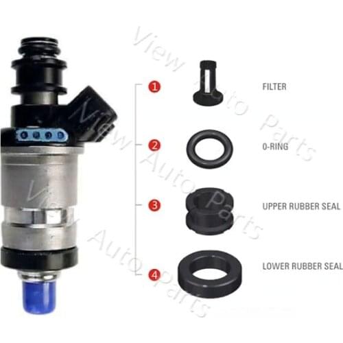 4 Set Fuel Injector Repair Kit for Acura RL TL 06164P2J000 including micro filter oring plastic gasket VD-RK-0404