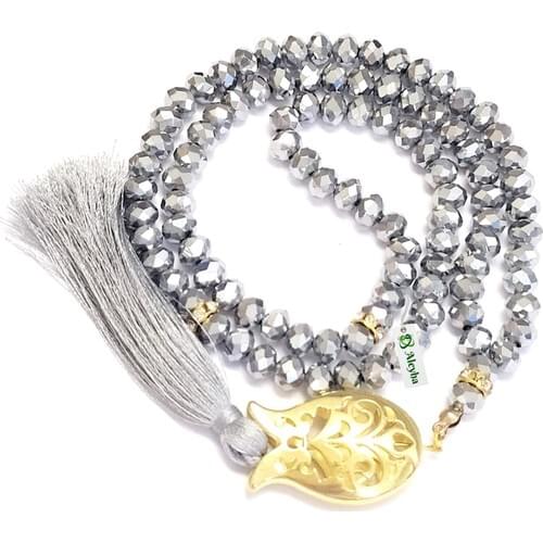 Aleyha1 Glass Crystal Prayer Prayer Beads Silver Color