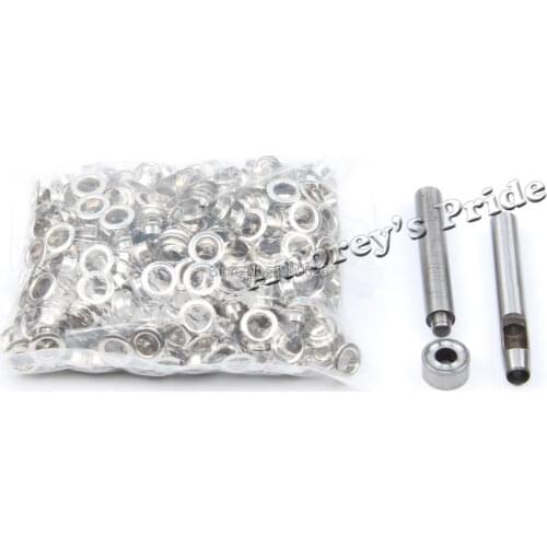 Free Shipping Hand Hold Punch +Press Punch +500pcs 6 8 10 12MM Inner Diameter Eyelets Metal Steel Manual Grommet Button Banner