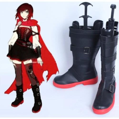 Anime RWBY Season 4 Ruby Rose Cosplay Shoes Halloween Carnival Boots Custom-made women men Halloween Carnival Shoes Custom size