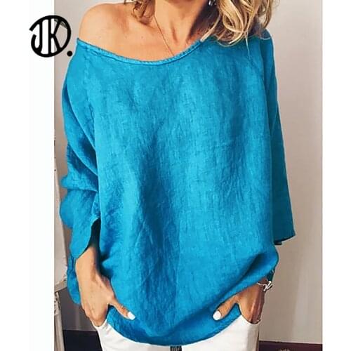 Summer Solid Color Three-quarter Sleeve T-shirts Cotton Linen Round Neck Women T Shirt Large Size 3XL T Shirt Hot Sale Homewears