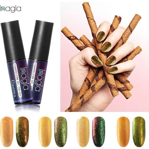 Inagla Gel 1 Nail Art Gel 5ml Chameleon Black Base UV LED Gel Varnish Sock Off Nail Lacquer Semi Permanent Acrylic Gel Lacquer