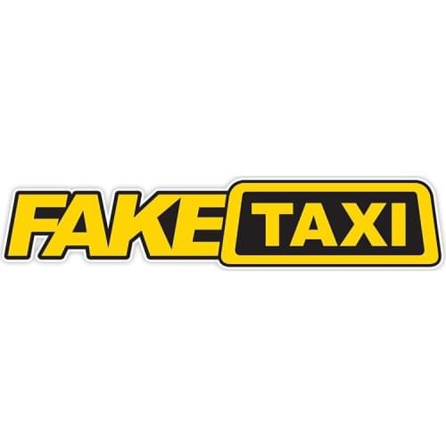 Hot Cartoon Yellow Fake Taxi Car Sticker Vinyl Auto Motorcycle Decals Bumper KK Decal PVC 15cm*3cm