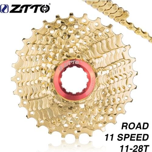ZTTO Road Bike 11 Speed 28T Cassette Golden 11s Freewheel Gold K7 Sprocket 11v 11-28T for k7 rival force ultegra Bicycle Parts