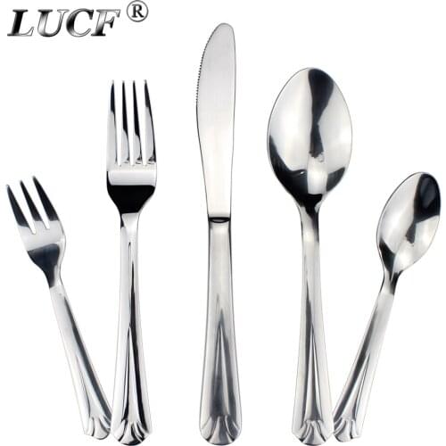 LUCF classic solemn Stainless Steel Cutlery excellent Polish work Elegant Western Dinnerware for Restaurant In Stock Recommend