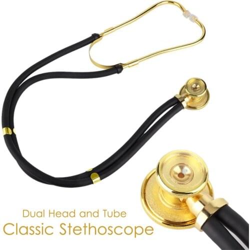 Classic Professional Medical Sprague Rappaport Doctor Adult Nurse Cardiology Estetoscopio Dual Head Gilt Clinic Cute Stethoscope