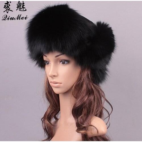 Fur Hat for Women Real Fox Fur Bomber Hats Women Unisex Caps Female Hat Genuine Raccoon Dog Fur Russian Winter Hat Bombers