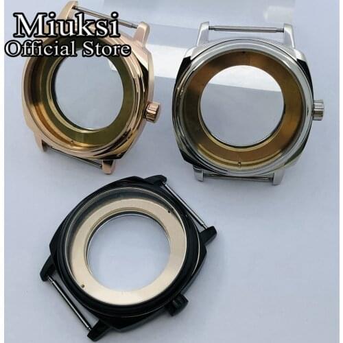 Miuksi 42mm silver black rose gold stainless steel case fit NH35 NH36 ETA2836 Miyota8205 8215 821A Mingzhu DG2813 3804 movement