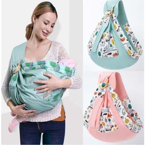 Baby Multifunctional Sling Wrap Carrier Dual Use Infant Nursing Cover Carrier Mesh Fabric Floral Comfortable Breastfeeding