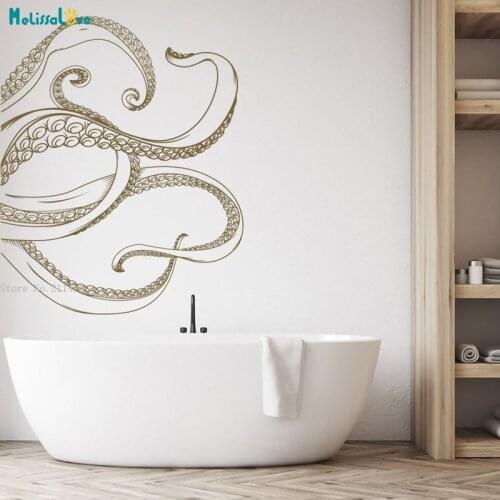 Large Size Octopus Tentacles Wall Sticker Bathroom Decor Sea Animals Nautical Self-adhesive New Design Murals Vinyl YT5023