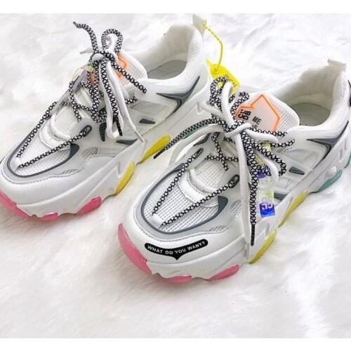 European-Style Spring New Model Womens Shoes Mesh Casual Platform Sponge Cake Sneakers All-match Shoes