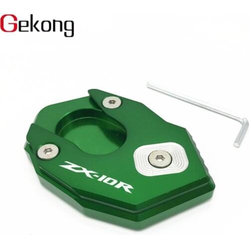 Latest expander For KAWASAKI ZX6R ZX10R ZX 10R ZX 6R Motorcycle CNC Sidestand Foot Enlarger Side Stand Enlarge Kickstand