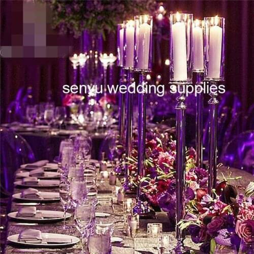 New table candlestick centerpiece gold for wedding event senyu199