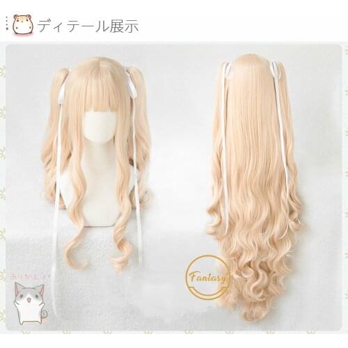Kirakishou Anime Rozen Maiden Cosplay Wig Heat Resistant Synthetic long Yellow Wig Hair Halloween Party+ Free Wig Cap