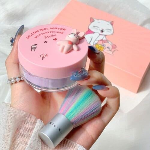 Xiuse Absorb water Oil Control Face Powder Air Honey Powder Lightweight Finishing Powder Lasting Brightening Skin Color Makeup