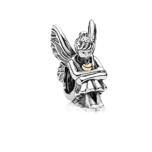 SALE Fine jewelry Authentic 925 Sterling Silver Charm bracelet necklace diy Angel girl Beads Fit Original Yuede for Girl Gift