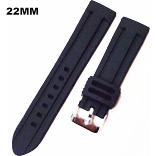 Wholesale - 20pcs/lot High quality 22MM rubber Watch band watch strap black color for wrist watch -061704