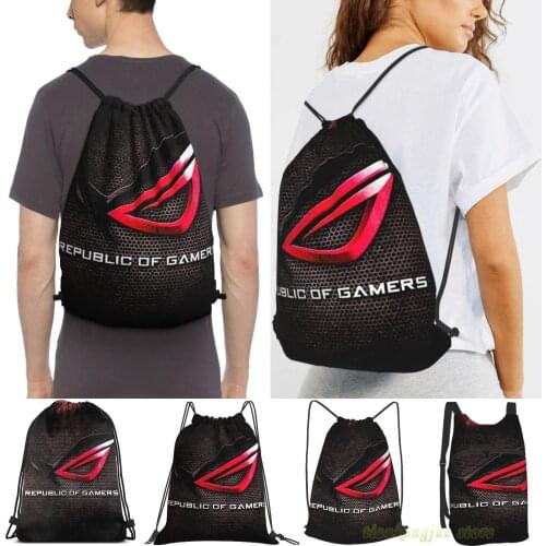Rog Republic Of Gamers Hq Men Outdoor Travel Gym Bag Waterproof Drawstring Backpack Women Fitness Swimming Bag