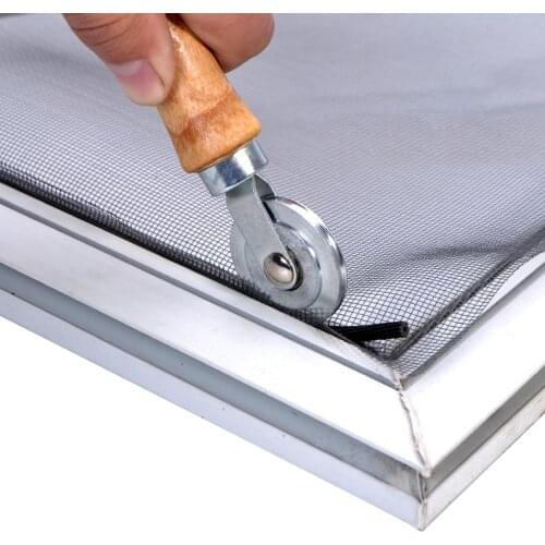 Rolling Tool For Double Window Installation Hand Spline Roller Wooden Handle And Steel Wheels Household Durable Screen Door
