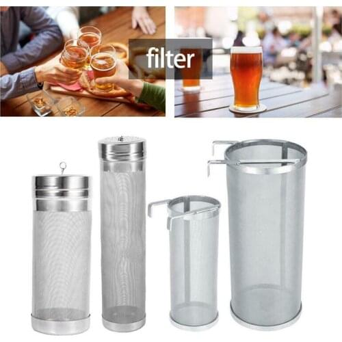 4 Sizes Stainless Steel Homemade Brew Beer Hop Mesh Filter Strainer with Hook Beer Brewing Hop Spider Mesh Filter Strainer