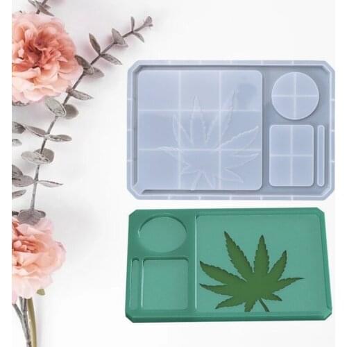 Maple Leaf Silicone Pallet Resin Mold Rolling Pallet Mold Storage Box Casting Large Serving Board Pallet Mold