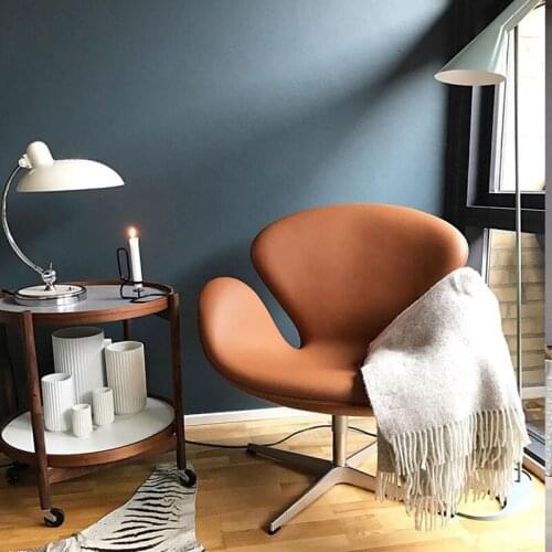 Modern Accent Swivel Leather Fabric Cover Leisure Chair With Metal Base Hotel Polyurethane Make Up Chair