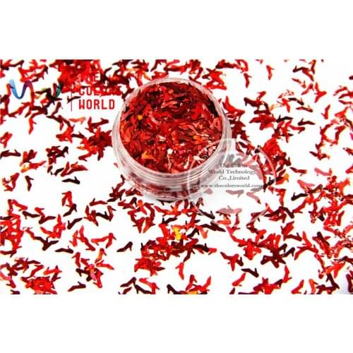 TCA300 Laser Red Color Cinderella’s slipper High-heeled shoes 6MM Nail Art Glitter Specular luster tatto Art decoration others