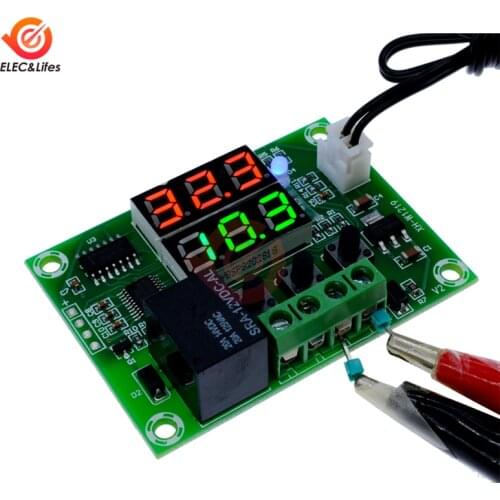 DC 12V Dual LED Digital Display Thermostat Temperature Controller Voltage Regulator Switch Control Time Delay Relay NTC Sensor