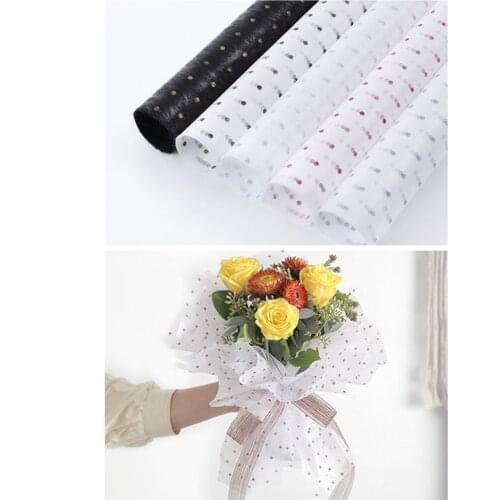 60*60cm 20pcs/lot Dot Flower Wrapping Paper Transparent Packaging Material Paper Bouquet Florist Supplies Gift Wrapping Paper