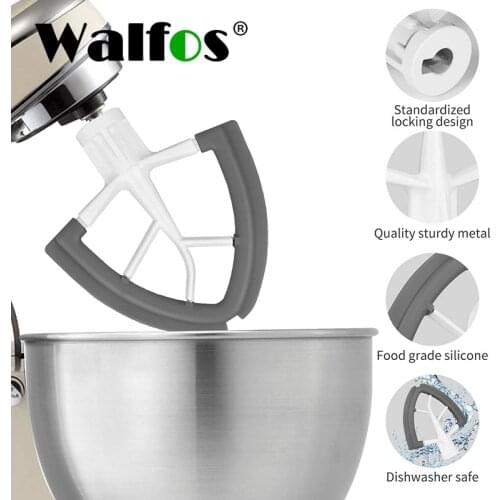 WALFOS Tilt-Head Flat Beater Silicone Mixer Paddle Home Kitchen Mixing Attachment Replacement for Kitchenaid 4.5-5QT