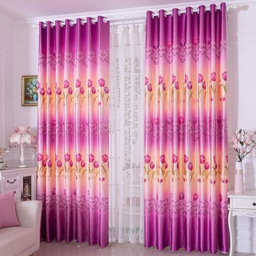 1pcs Pastoral Printing Blackout Curtains Finished Bedroom Living Room Balcony Curtain Fabric Light Transmittance 40%-70% F8328