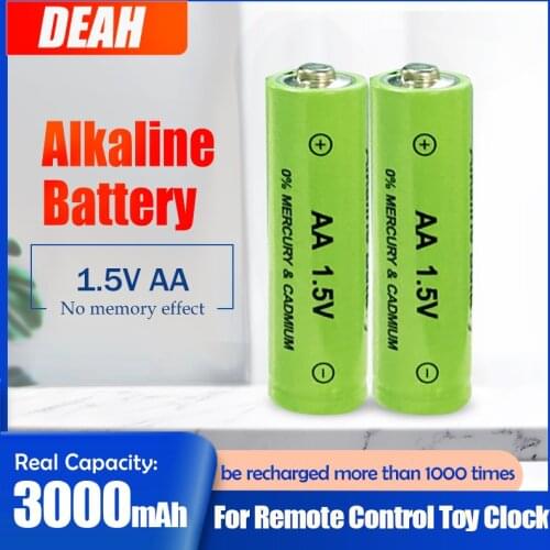 1-4PCS AA Battery 3000mah Rechargeable Battery For Clock Flashlight MP3 Player Toy 1.5V Alkaline battery Alarm VS NI-MH Battery