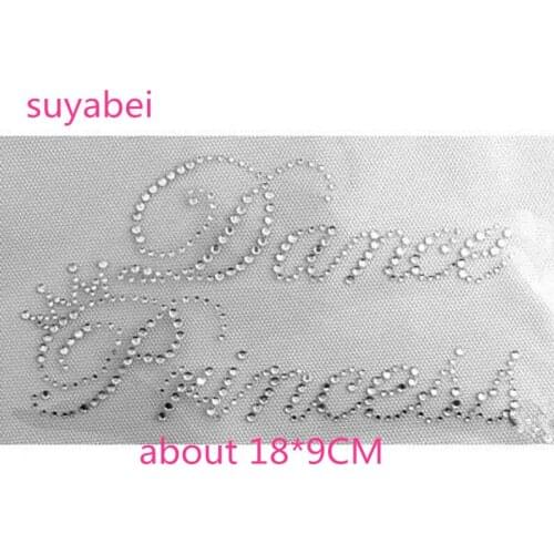 2pc/lot Princess dance Rhinestone iron on transfer patches hot fix rhinestone motif designs hot fix rhinestone applique
