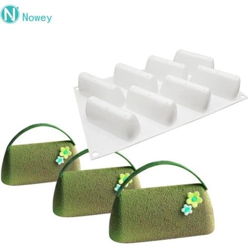8 Cavity Bag Silicone Mold Triangle arc Mousse Cake Mould Dessert Cake Decorating Tools Bag Mousse Mould Silicone Baking Tray