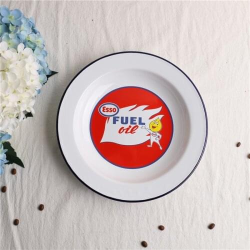 American Retro Nostalgic Plate Dish Plate Thickened Fruit Plate Household Baked Rice Turnip Plate