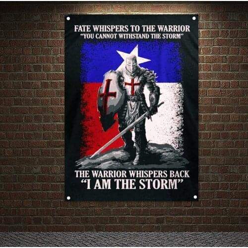 Ancient Cross Legion Banners Flags Wall Art Knights Templar Posters Wall Hanging Ornaments Mural Canvas Painting Home Decor H0