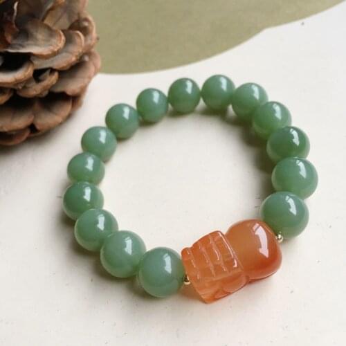 Jasper nib lap bracelet 11 + red rabbit hair the mythical wild animal