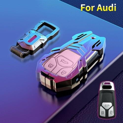 Zinc Alloy Car Key Fob Cover Case Shell for Audi A4 A5 Quattro Q7 TTS A4L A3 A6L QT S5 S7 2019 Key Fob Cover