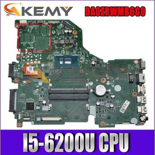 DA0ZRWMB6G0 E5-574 F5-572 V3-575G Motherboard For Acer Aspire V3-575 F5-572G E5-574G Laptop Mainboard With I5-6200U CPU Tested