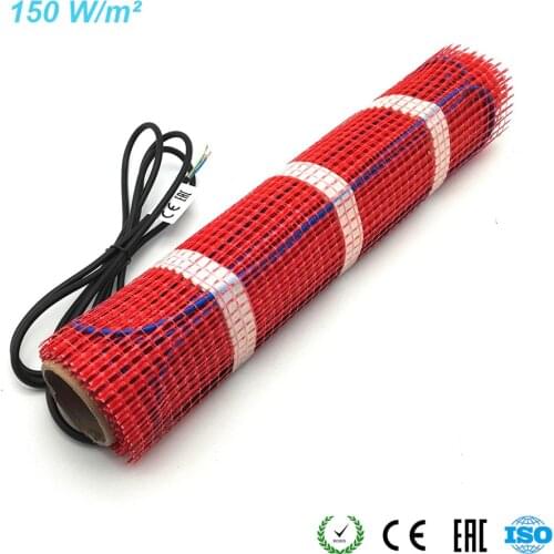 Fluoropolymer Inner Insulated Underfloor Heating 230V 150W/m Self-adhesive Net Warm Floor Mat, Suitable for All Floors