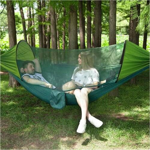 Breathable Nylon Camping Hammock With Mosquito Net 2 in 1 Outdoor Portable Hanging Swing Sleeping Bed Tree Tent Hammock X842B