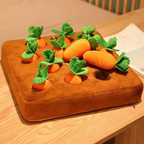 Farm Harvest Game Plush Stuffed Toy Shape Matching Toy Soft Carrots Early Learning Toy for Brain Development Baby Gift