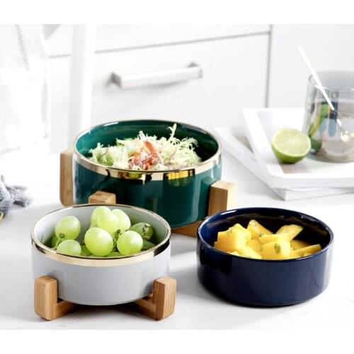 Nordic Creative Phnom Penh Ceramic Bowl Salad Instant Noodles Soup Fruit Dessert Bowls Household Ceramic Solid Color Dinnerware