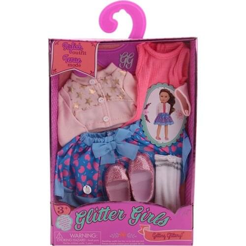 Doll Clothes Suit With Window Box For 14.5 Inch American Wellie Wishers Ice Cream Cart Our Generation Girl`s Toy