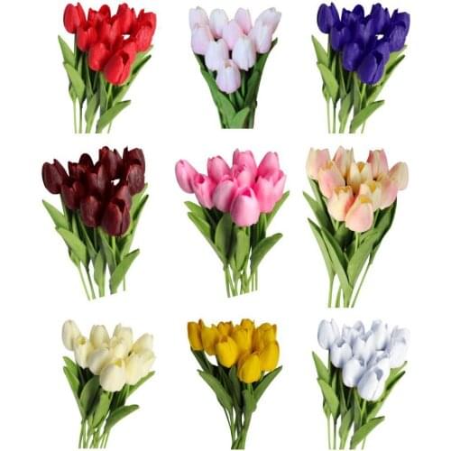 HOT SALES!!!New Arrival 10Pcs/Set Artificial Tulip Flowers Home Wedding Party Decor Gift Photograph Prop Wholesale Dropshipping